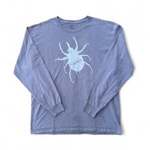 Saison graphic screen printed on grey fruit of the loom long sleeve shirt